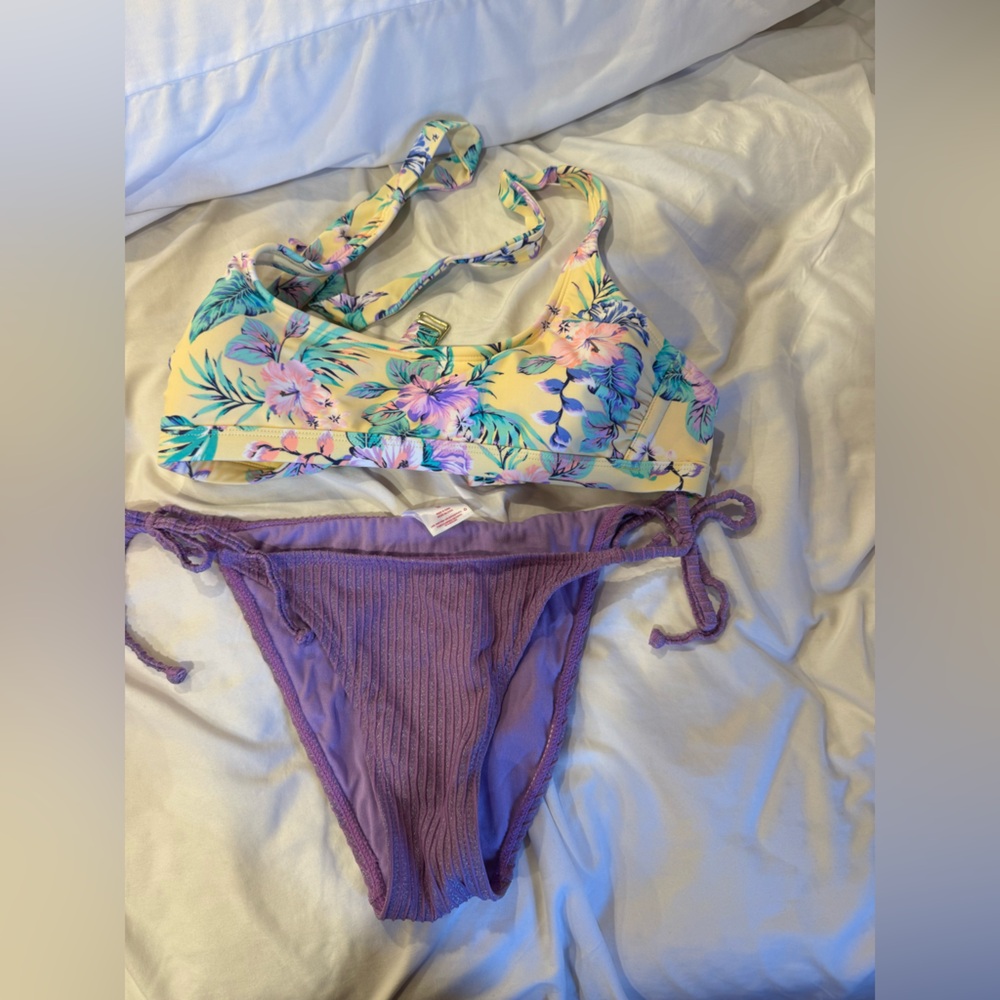 Xhilaration Purple and Yellow One Piece Swimsuit